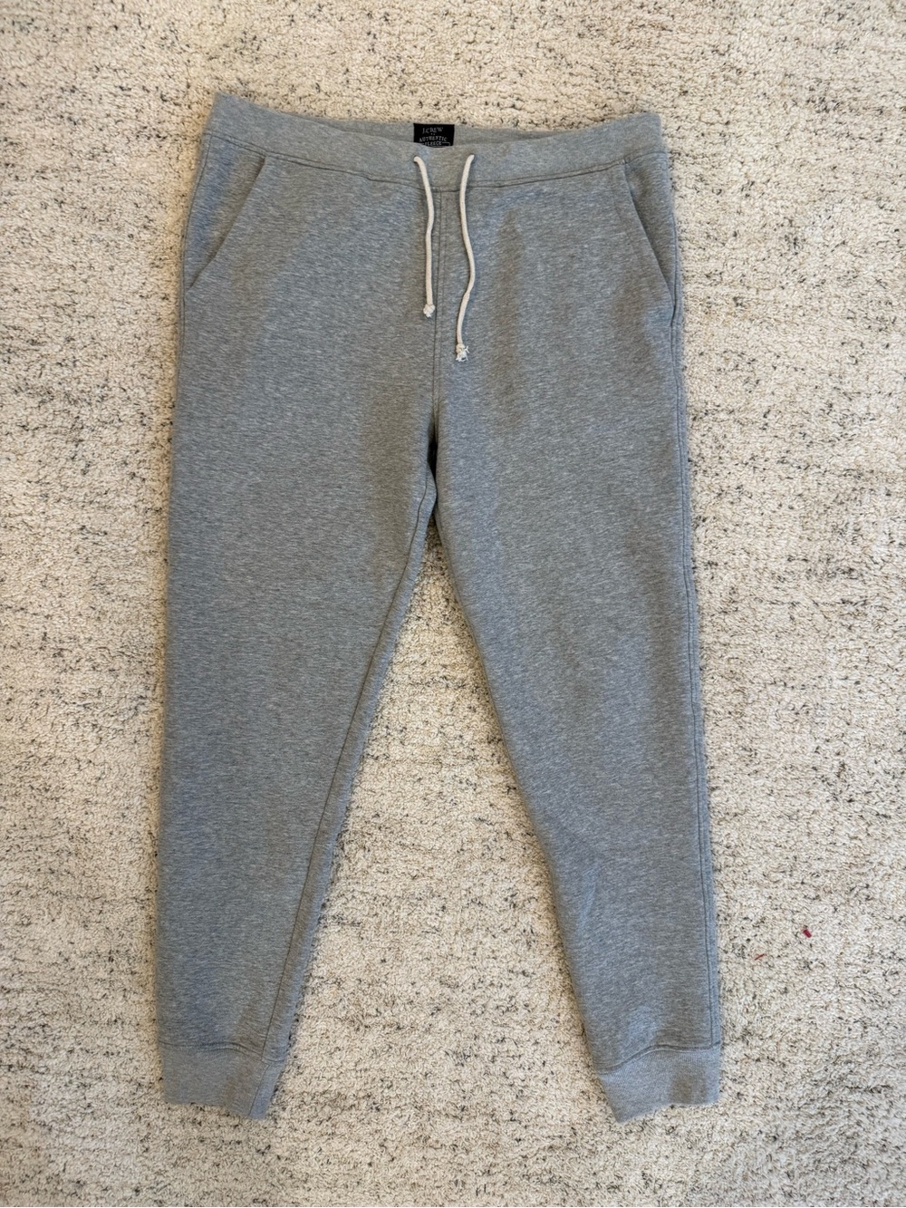 J. Crew Light Gray Fleece Drawstring Joggers Large Tall
